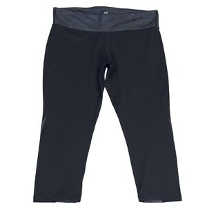 Free2B Women Black Capri Athletic Leggings Cropped Pants Activewear Size M